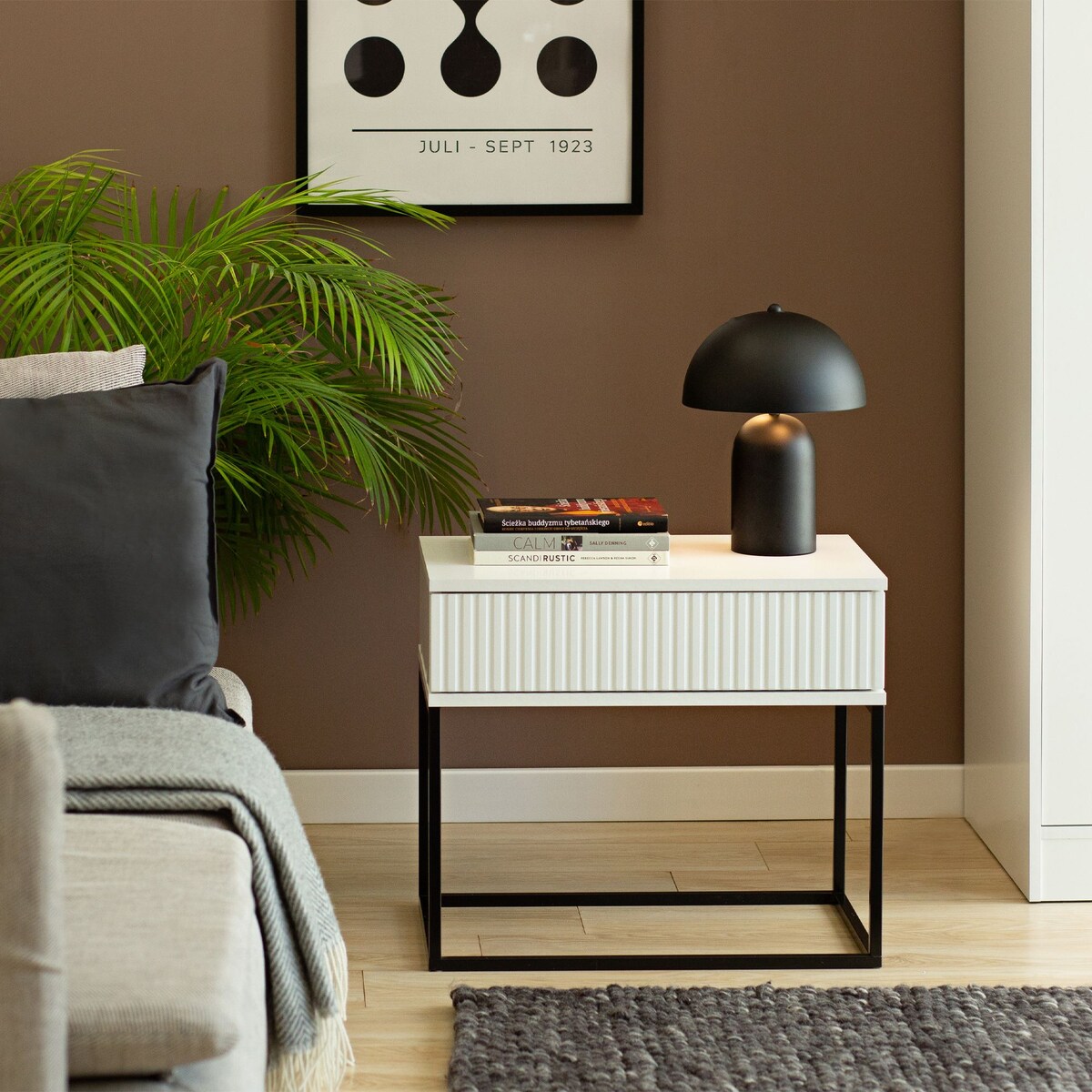 Konsimo RECTUS Zestaw stolików nocnych 2szt.w kolorze białym