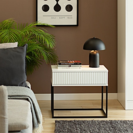 Konsimo RECTUS Zestaw stolików nocnych 2szt.w kolorze białym