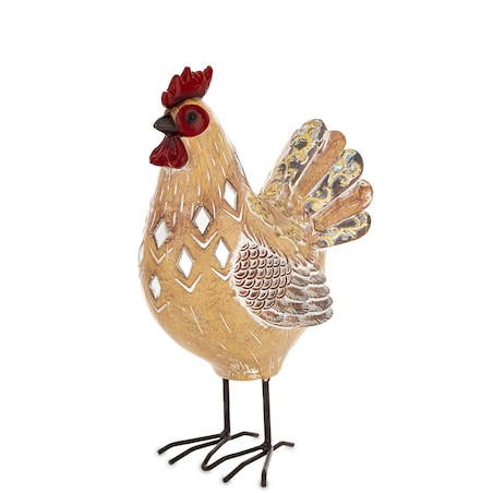 Dekoracja - brązowa kura 21x8,5x12 cm TOA
