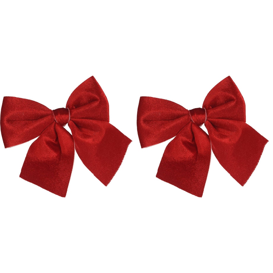 Kokardy świąteczne na choinkę, materiałowe, 2 sztuki, 13 x 13 cm