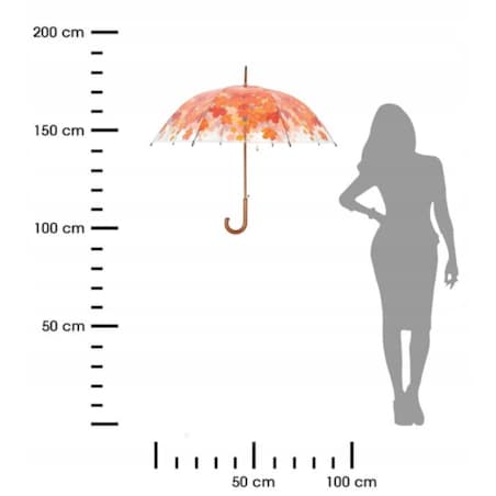 Parasol transparentny Jesienne LIŚCIE Składany Automat Esschert Design