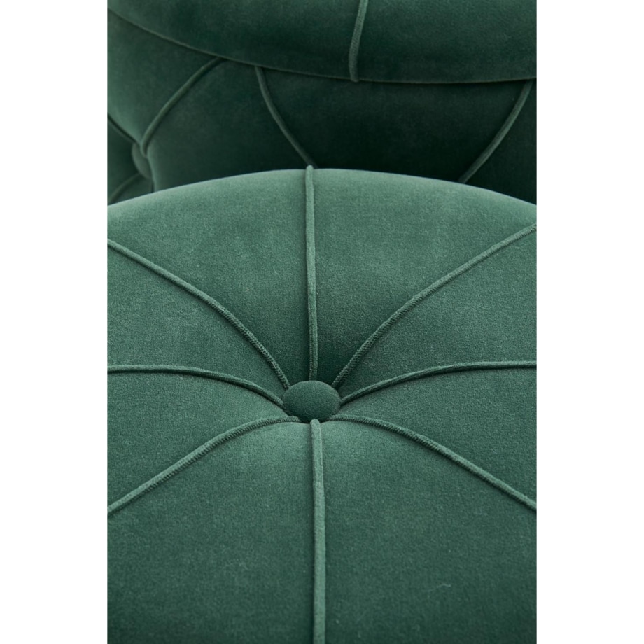 2 PUFY ZE SCHOWKIEM Grena zielone złota podstawa PIKOWANE