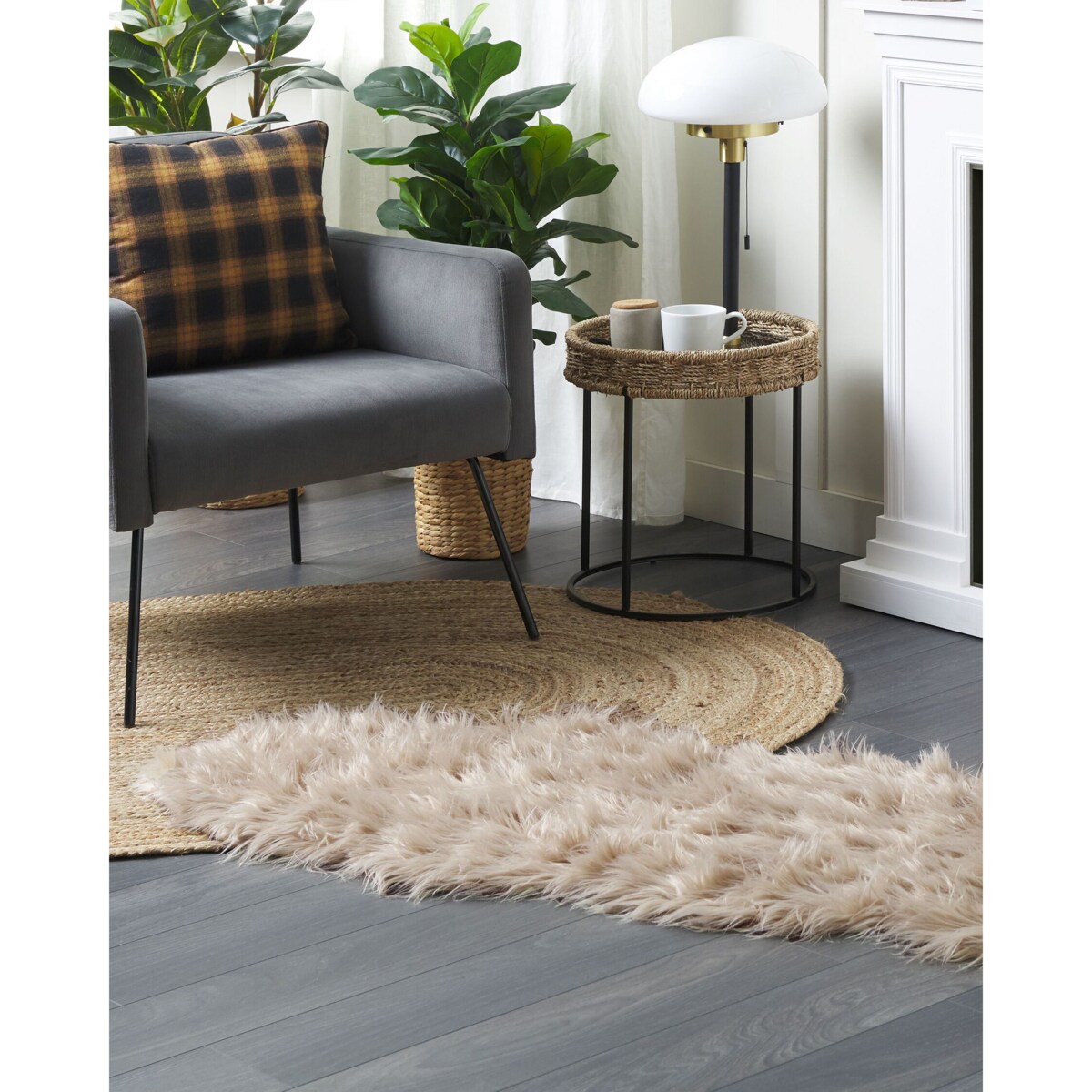 Dywan ze sztucznego futra MAMUNGARI Piaskowy 60 x 180 cm