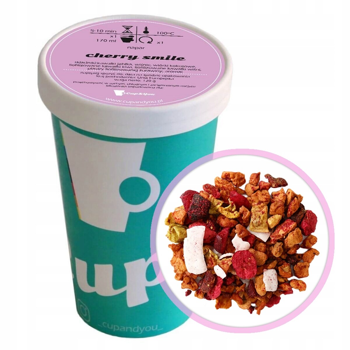 Sypana herbata owocowa CHERRY SMILE wiśnie wiórki kokosowe 120g premium