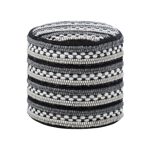 Puf ⌀ 41 cm czarno-biały GUNTUR