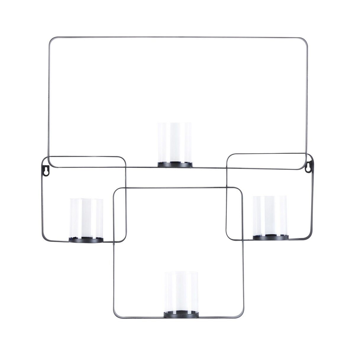 Świecznik ścienny metalowy 65 cm czarny PALAWAN