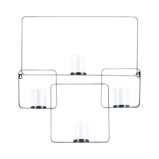 Świecznik ścienny metalowy 65 cm czarny PALAWAN