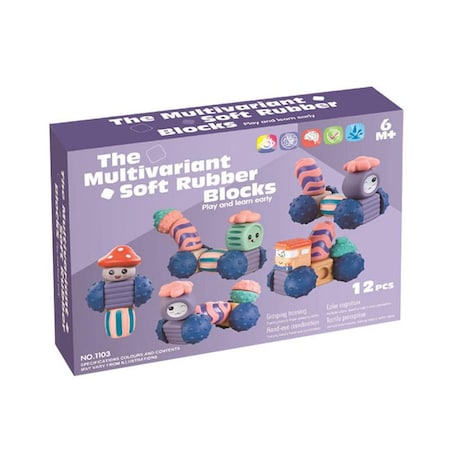 Robociki z Księżyca - miękkie klocki sensoryczne 12 elementów