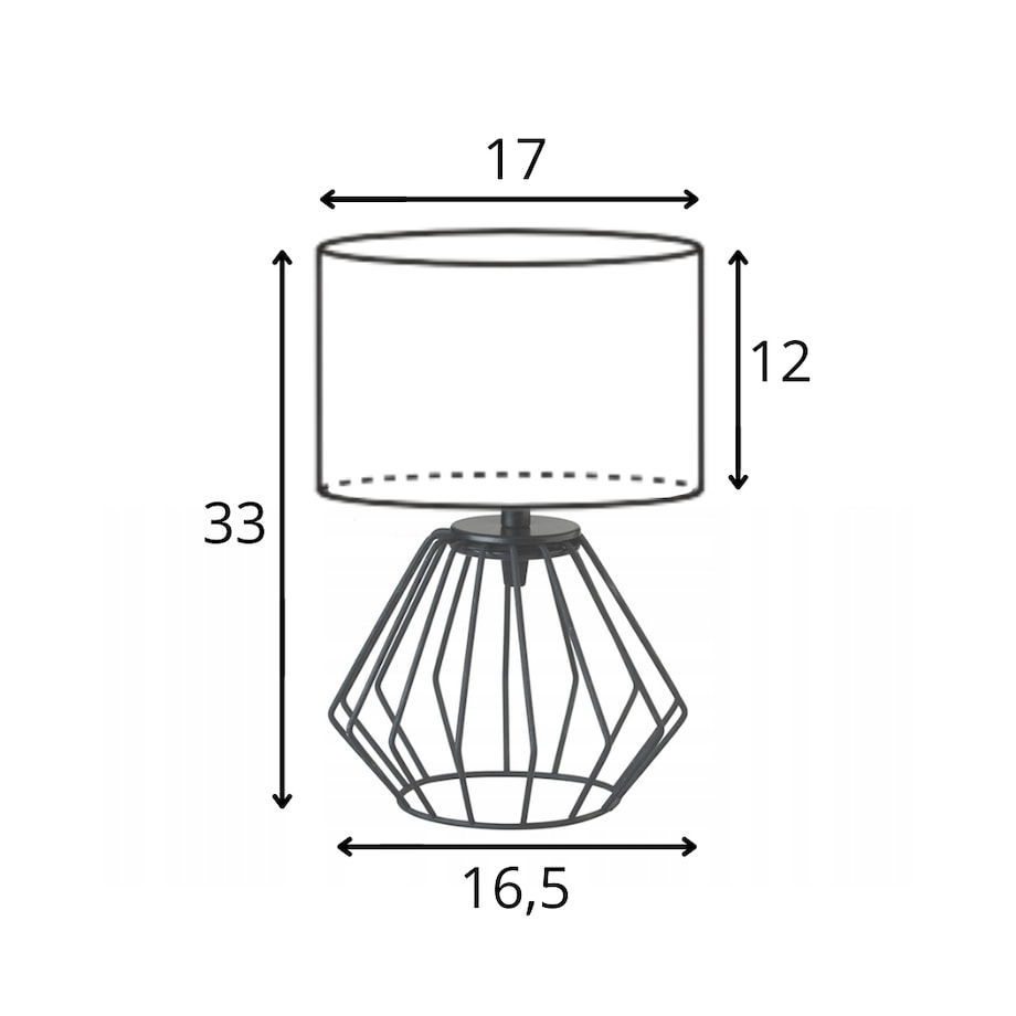Lampka nocna na biurko lampa biurkowa druciana LED z abażurem walec LANA