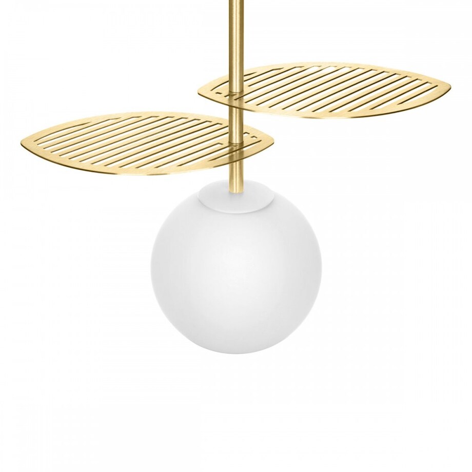 FYLLO A złota lampa wisząca z mosiężnymi liśćmi