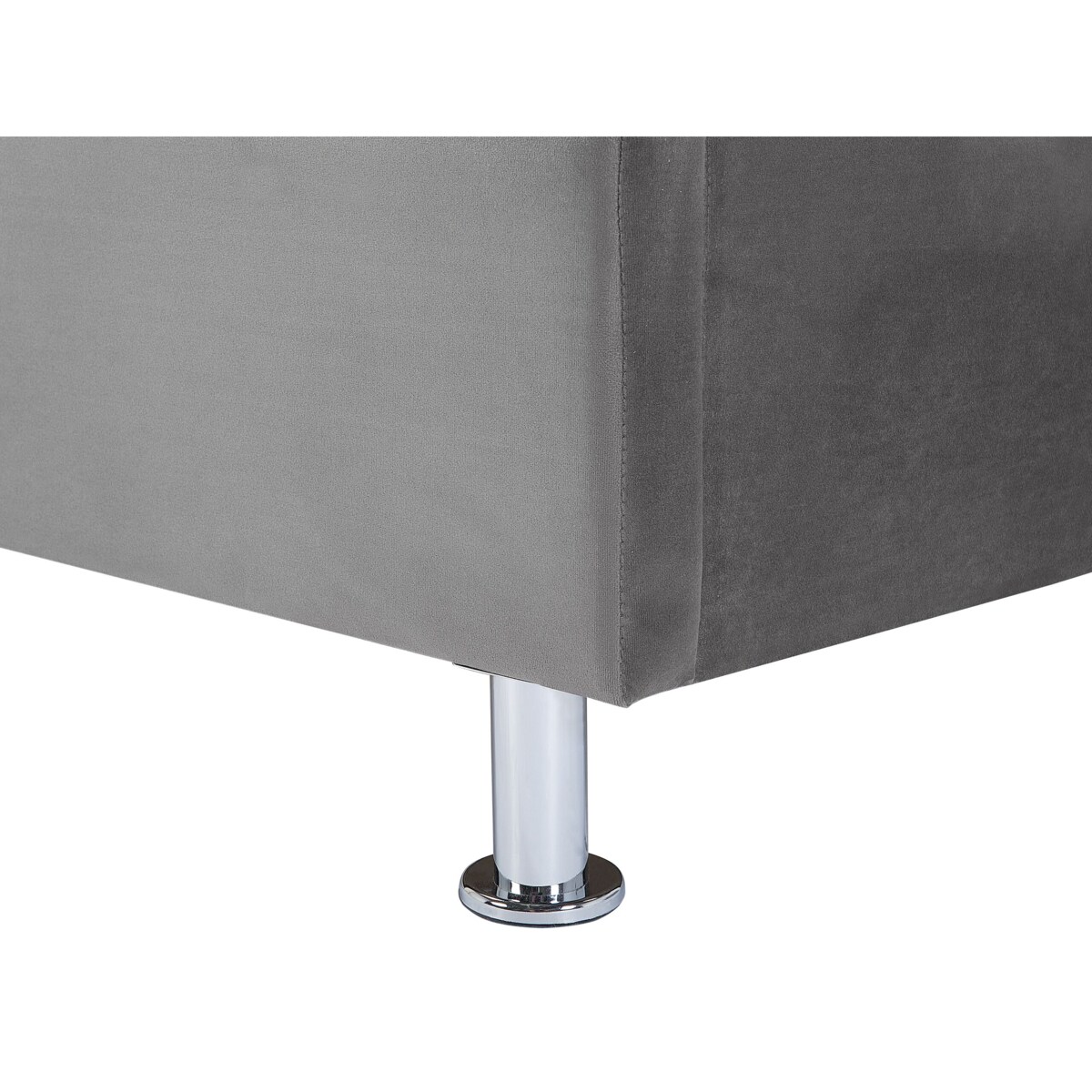 Łóżko welurowe 160 x 200 cm ciemnoszare METZ