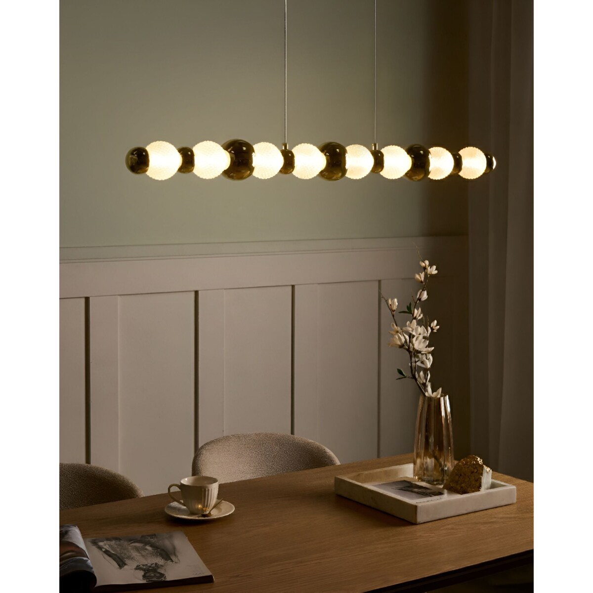 Lampa wisząca LED SORA Szkło Złoty