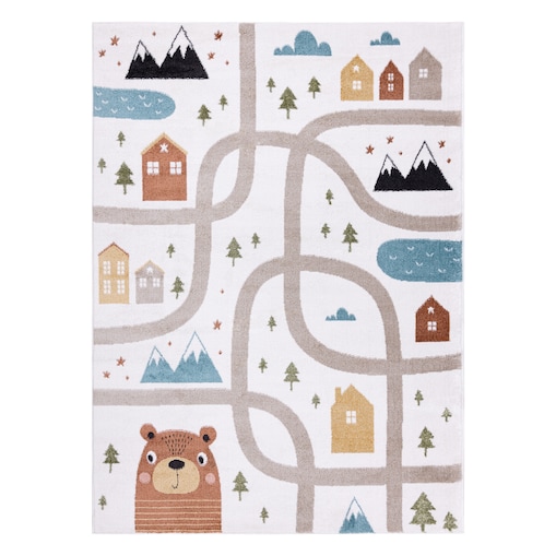 Dywan FUN Polar dla dzieci, uliczki, las, 200x290 cm