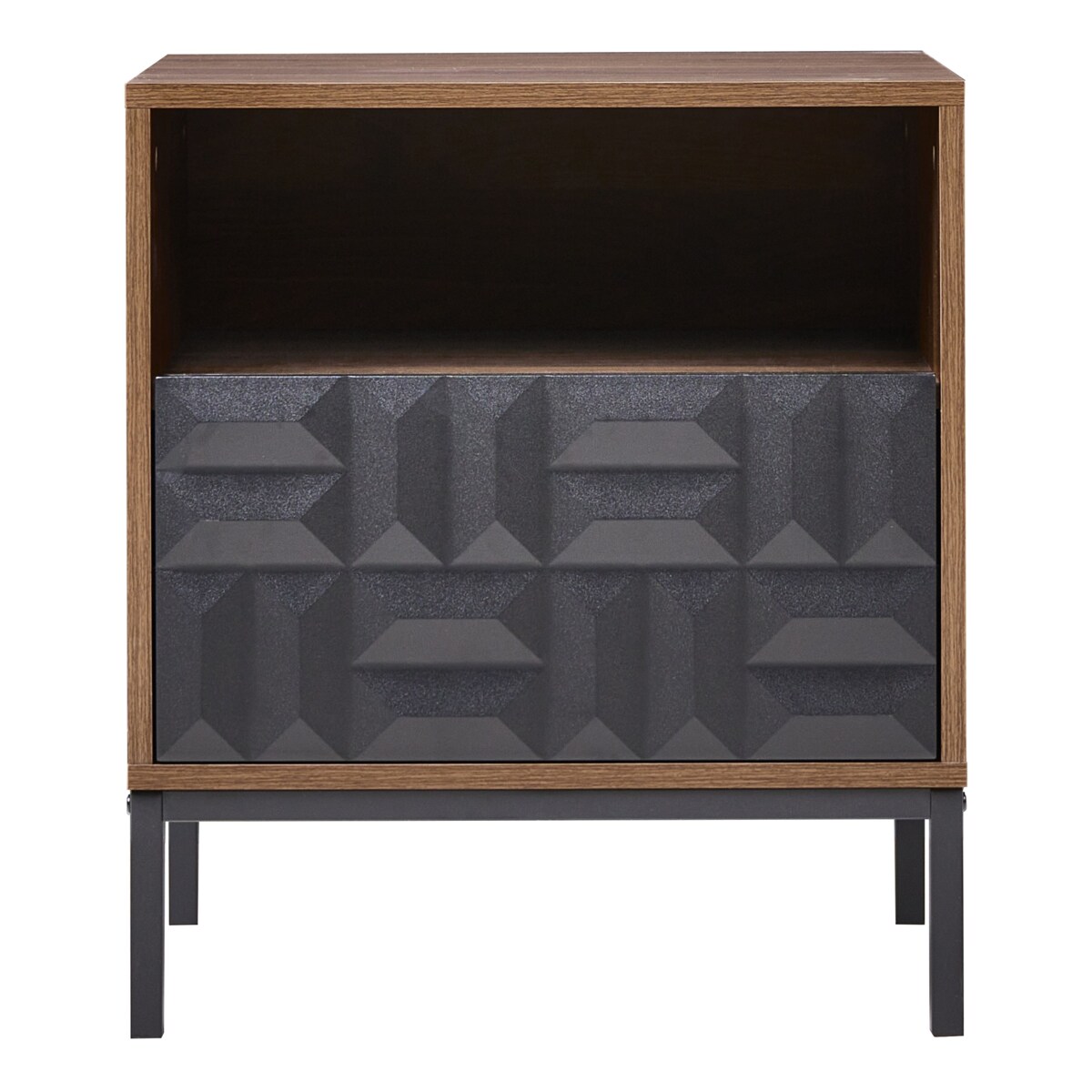 Szafka nocna 1 szuflada CARAQUET Ciemnobrązowy