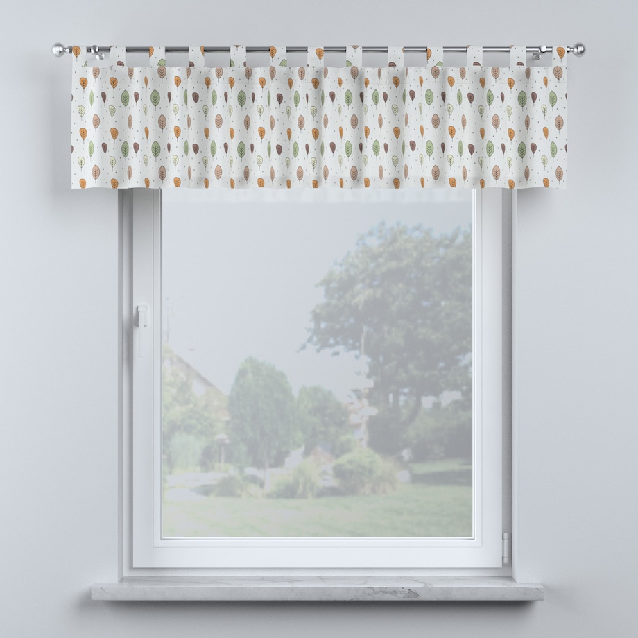 Lambrekin na szelkach 260x40 ecru-brązowy