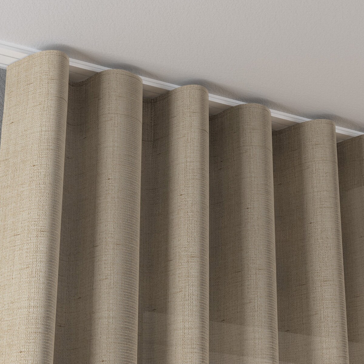 Zasłona na taśmie wave 130x245 ciemny beż