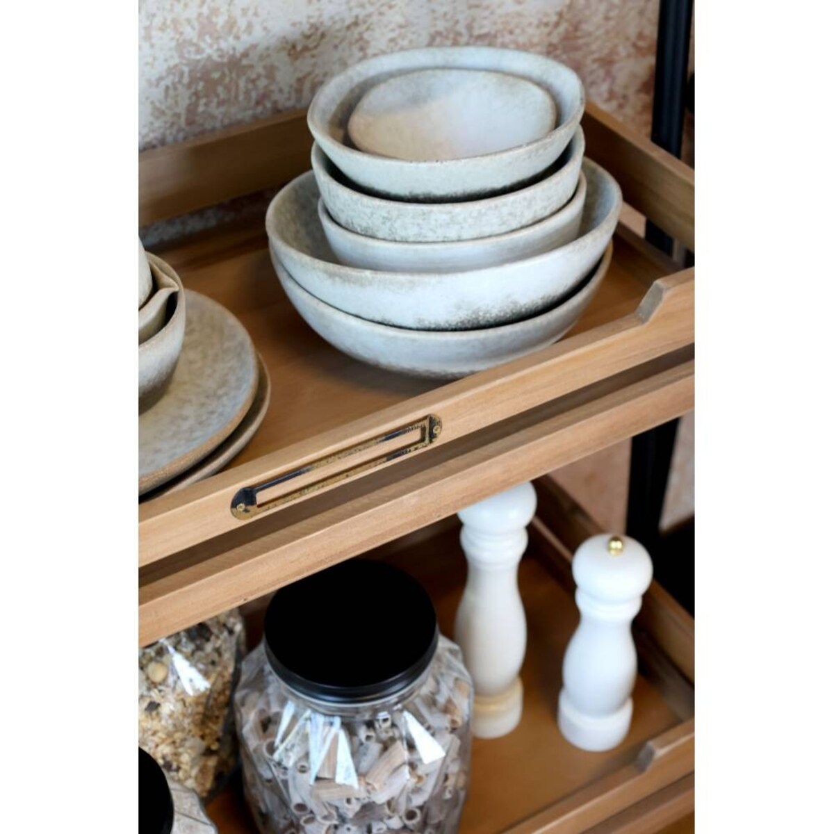 Regał - drabina z półkami, mocowanie do ściany 179,5x70x38 cm