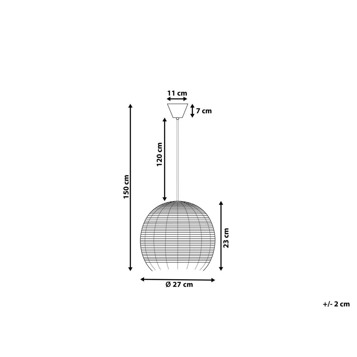 Lampa wisząca rattanowa naturalna DRINO