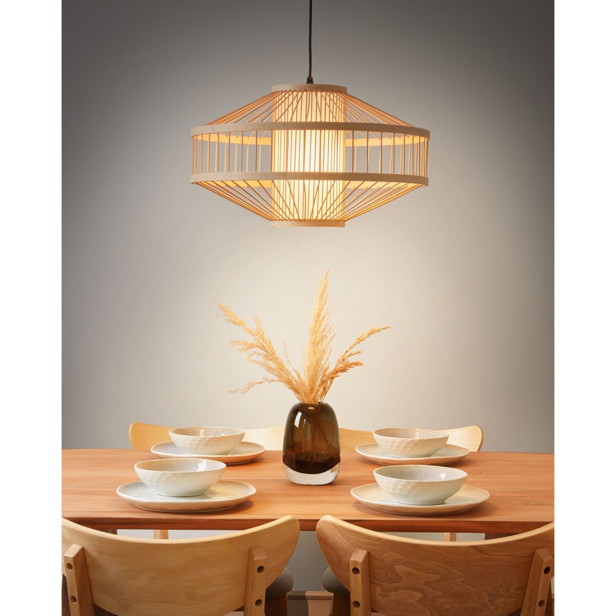 Lampa wisząca bambusowa naturalna KARAJ