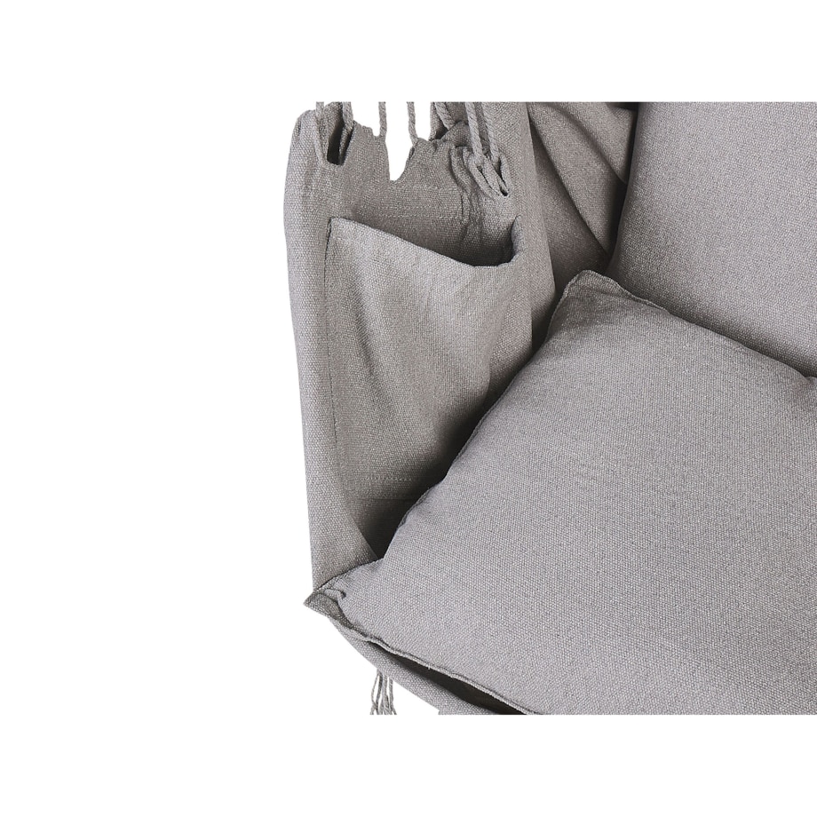 Fotel wiszący huśtawka bawełniany jasnoszary BONEA