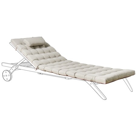 Poduszka na leżak ogrodowy CESANA PREMIUM 192 x 56 cm Beżowoszary