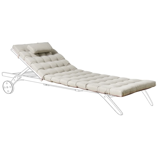 Poduszka na leżak ogrodowy CESANA PREMIUM 192 x 56 cm Beżowoszary