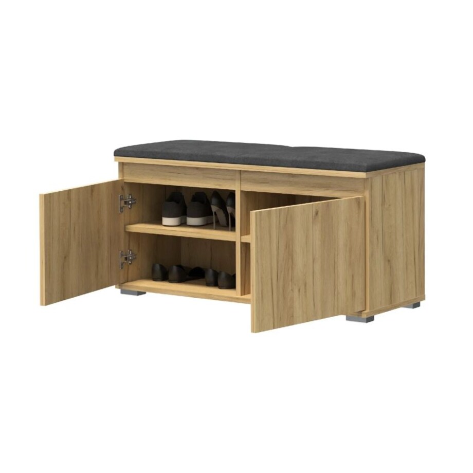 Szafka na buty z siedziskiem i wieszakiem SINGAPUR 100 dąb craft/szara