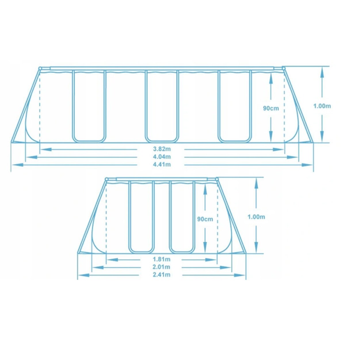 Basen ogrodowy stelażowy 404x201x100 cm BESTWAY zestaw 17w1