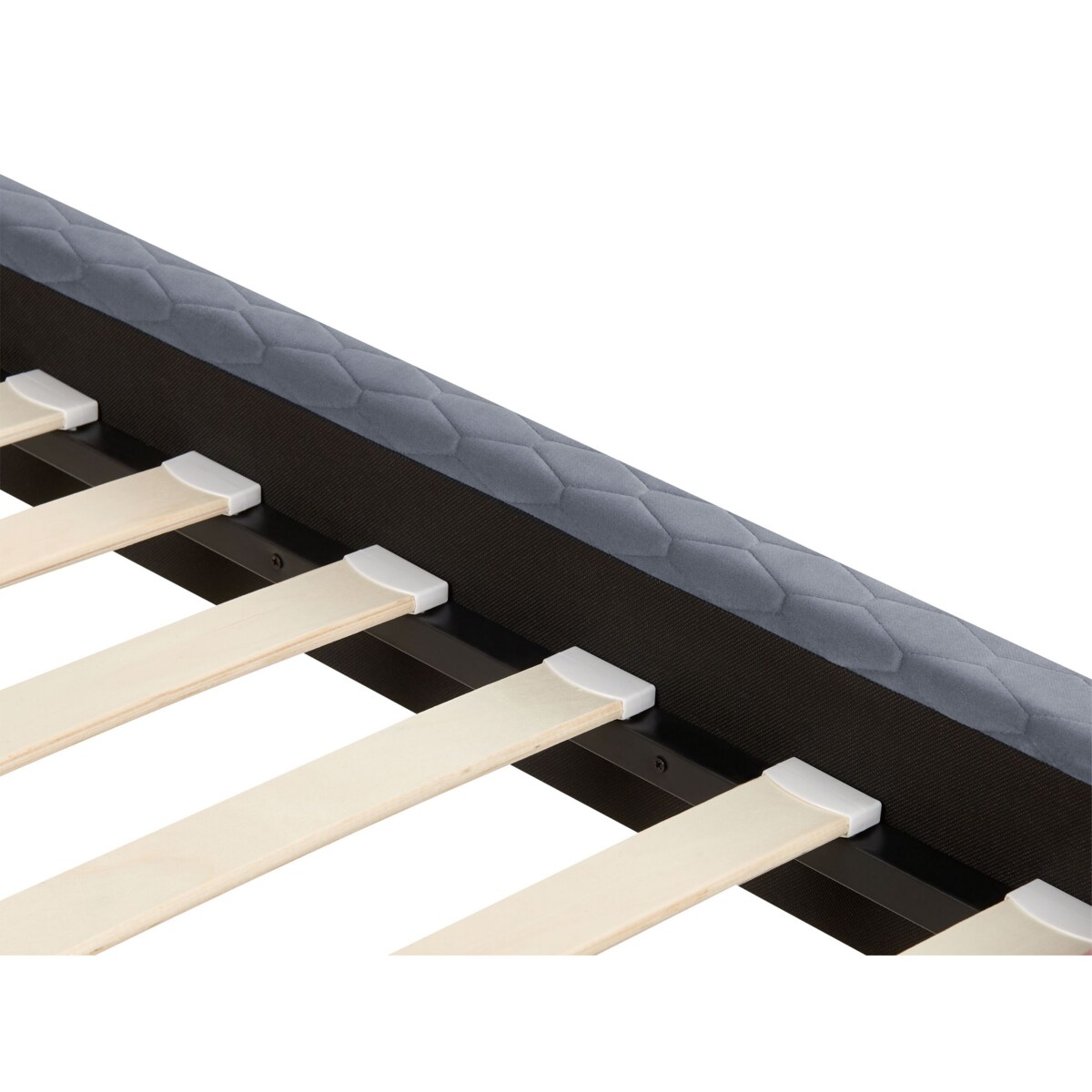 Łóżko welurowe 90 x 200 cm szare BAYONNE