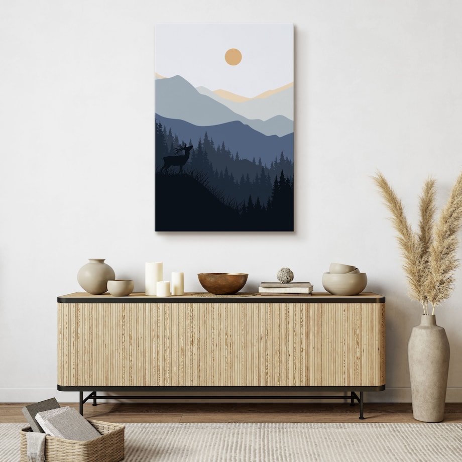 Obraz Jeleń w Górach 80x120cm