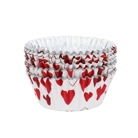 PME Papilotki do babeczek serca (30 sztuk) biały