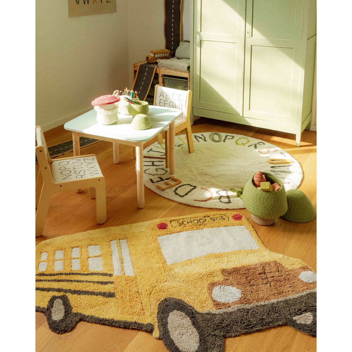 Dywan Bawełniany Autobus Szkolny do prania w pralce, Lorena Canals