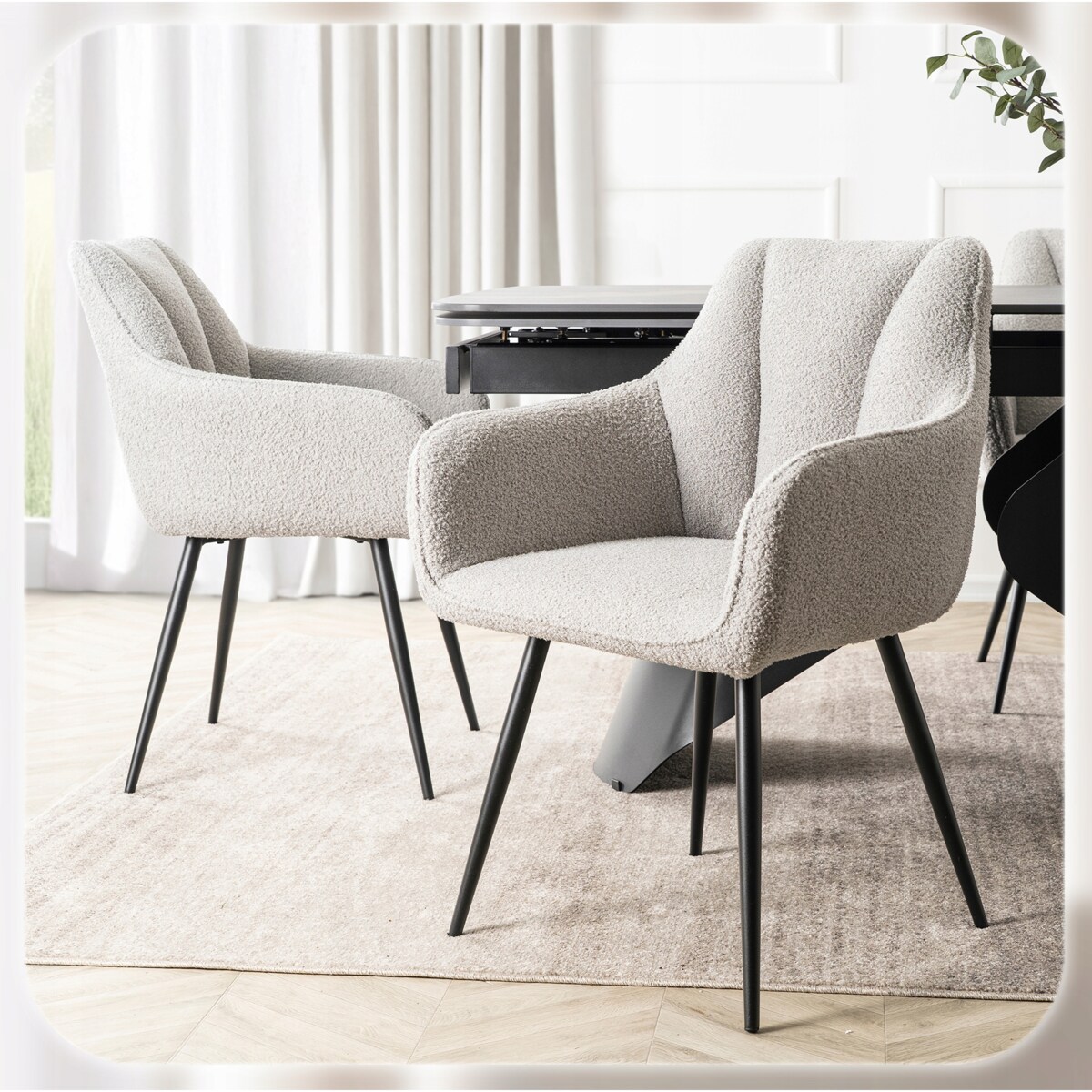 Krzesło Tapicerowane Do Salonu Jadalni Kuchenne Baranek Teddy Szary NAWARA