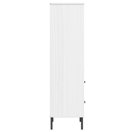 vidaXL Regał OSLO z 2 szufladami, biały, 60x35x128,5 cm, lite drewno