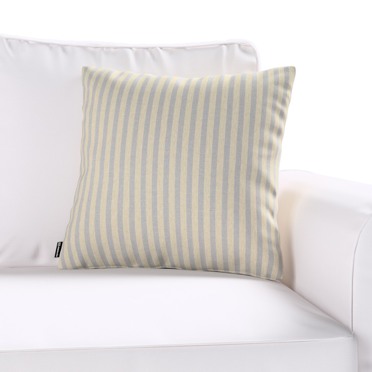 Poszewka Kinga na poduszkę 50x50 beżowo-niebieskie paski