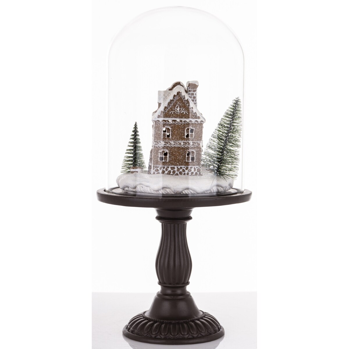 Domek piernikowy w szklanej kopule LED35x17x17 cm CROMEN