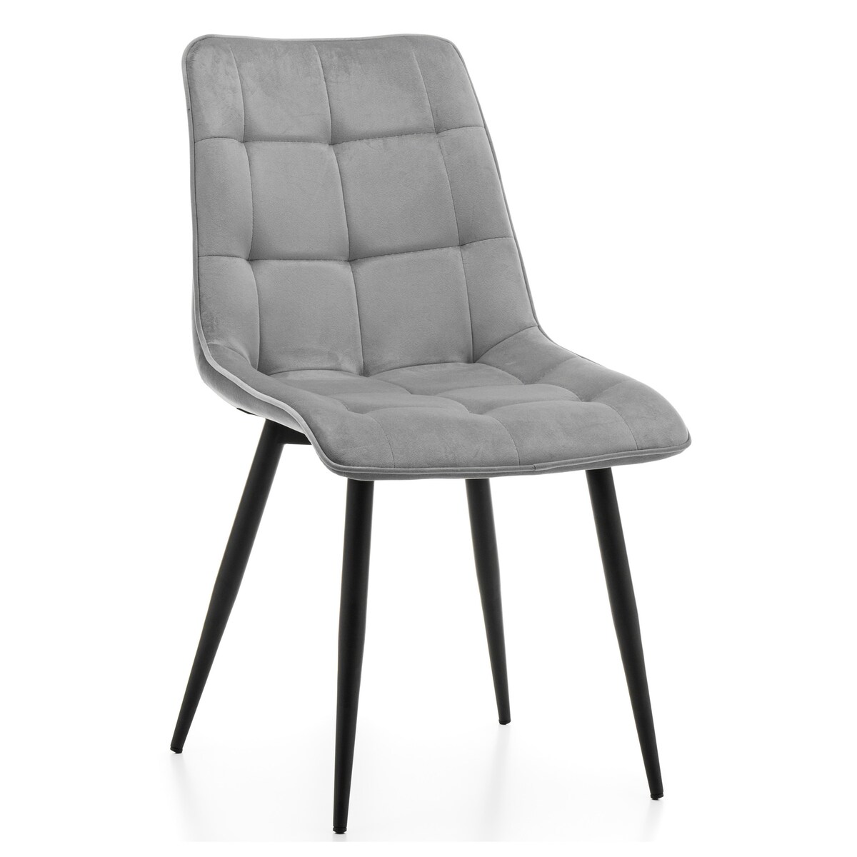 Krzesło tapicerowane welurowe CHIC velvet jasnoszary do salonu jadalni