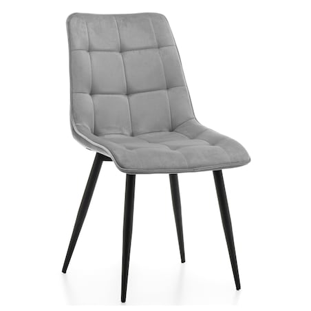 Krzesło tapicerowane welurowe CHIC velvet jasnoszary do salonu jadalni