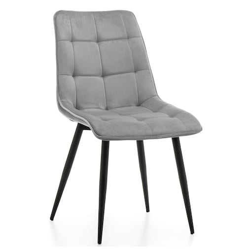 Krzesło tapicerowane welurowe CHIC velvet jasnoszary do salonu jadalni