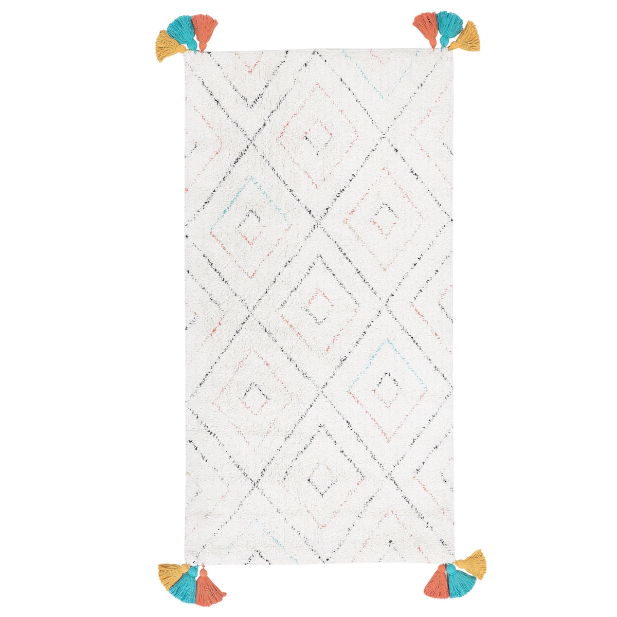 Dywan KARTAL Biały 80 x 150 cm Bawełna