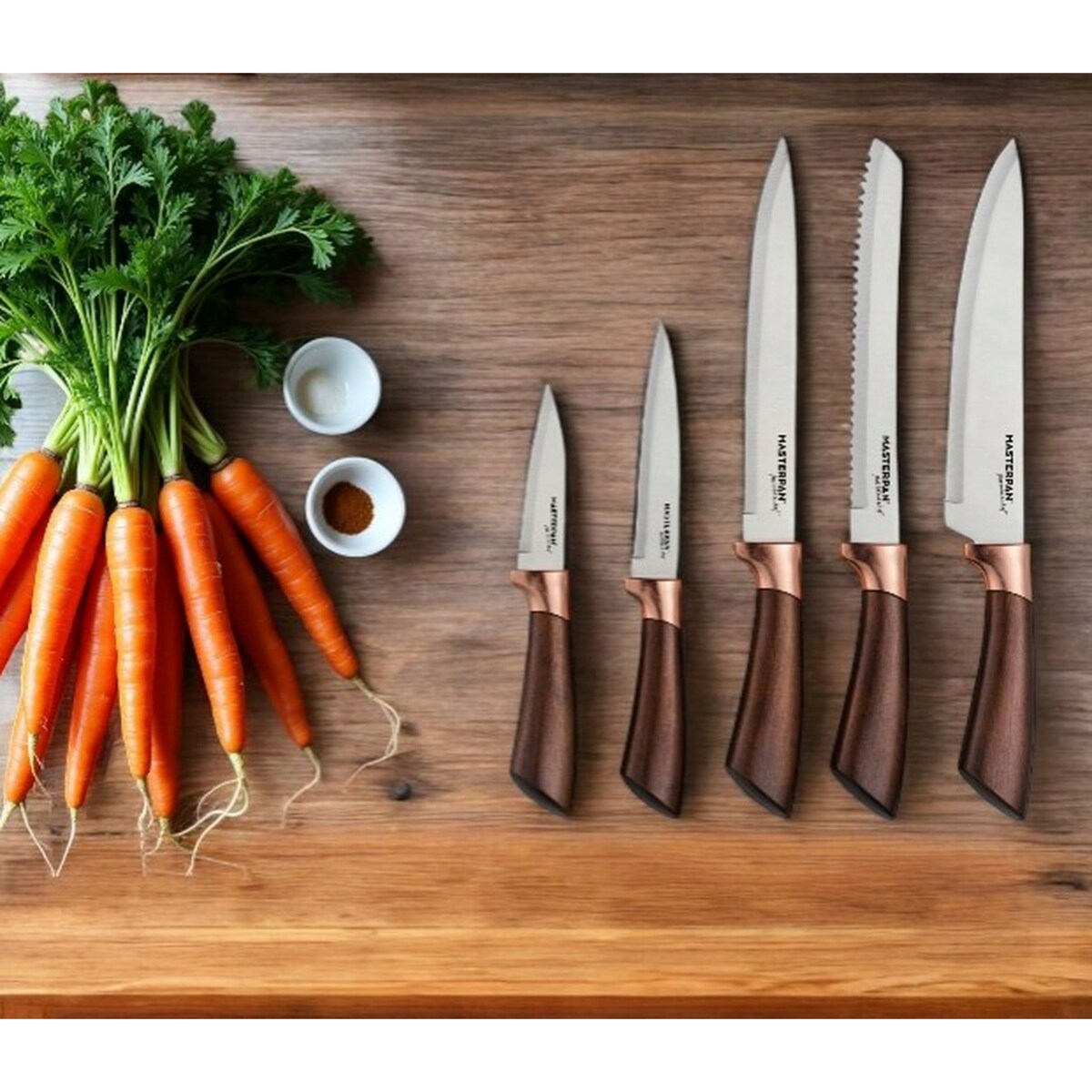 Zestaw Komplet Noży Kuchennych W Bloku 6 El. Ostre Premium