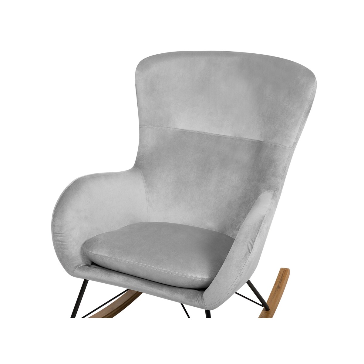 Fotel bujany welurowy jasnoszary ELLAN