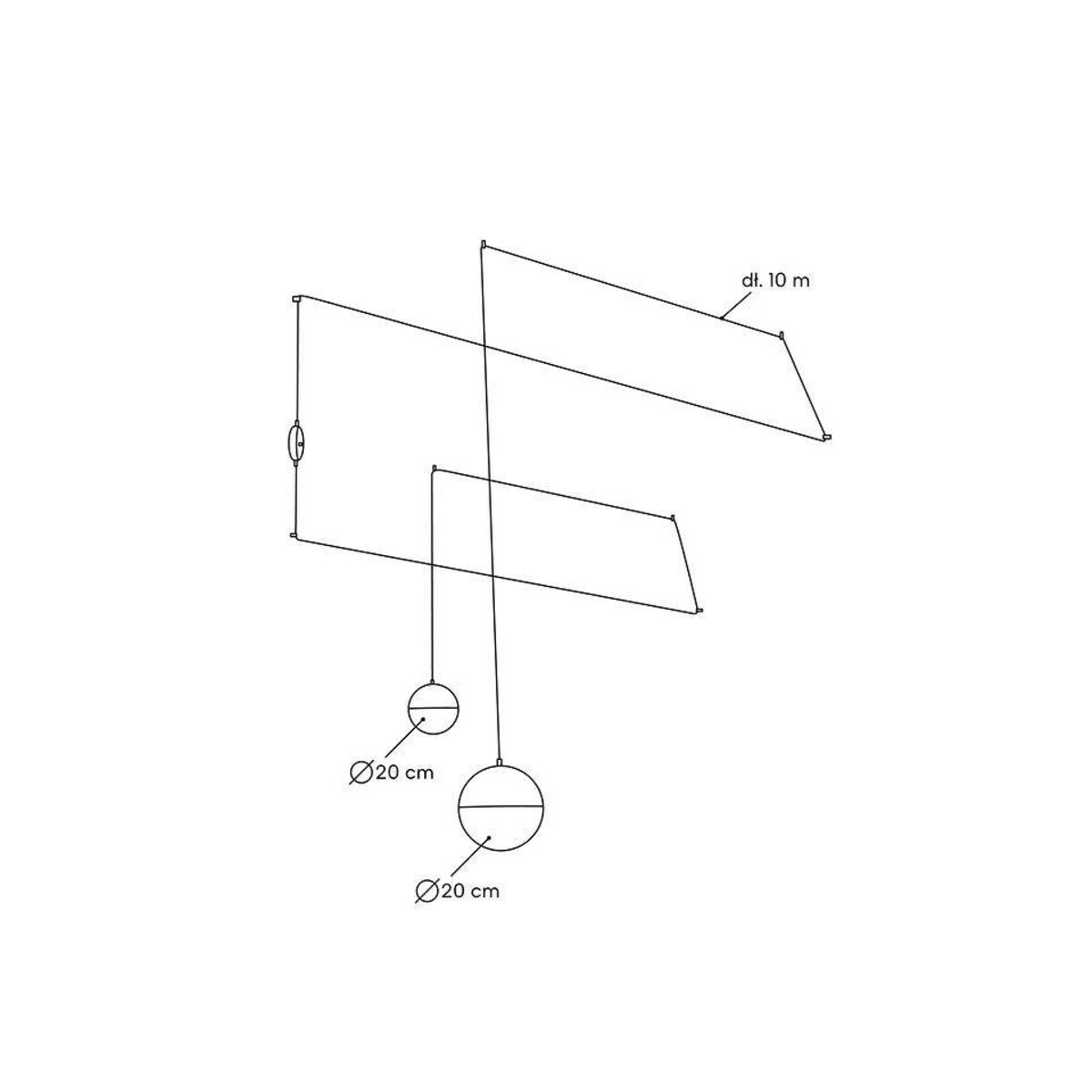 Lampa wisząca ścienna Bowl Duo MSE010100152 czarna biała