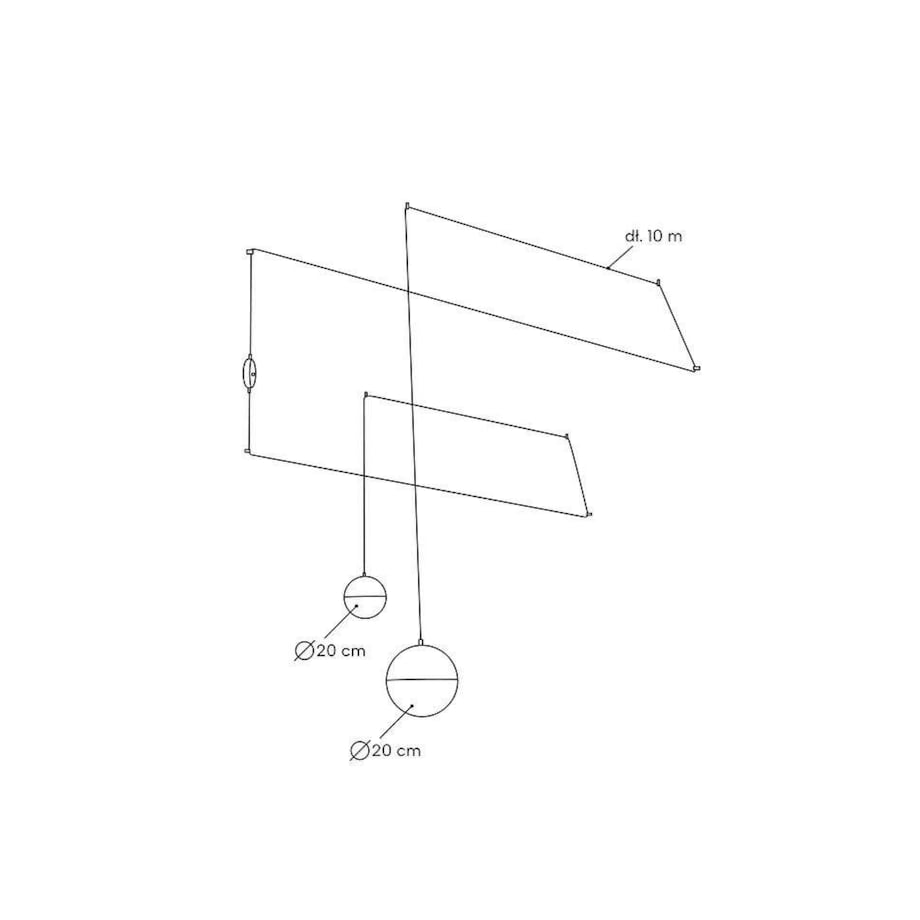 Lampa wisząca ścienna Bowl Duo MSE010100152 czarna biała