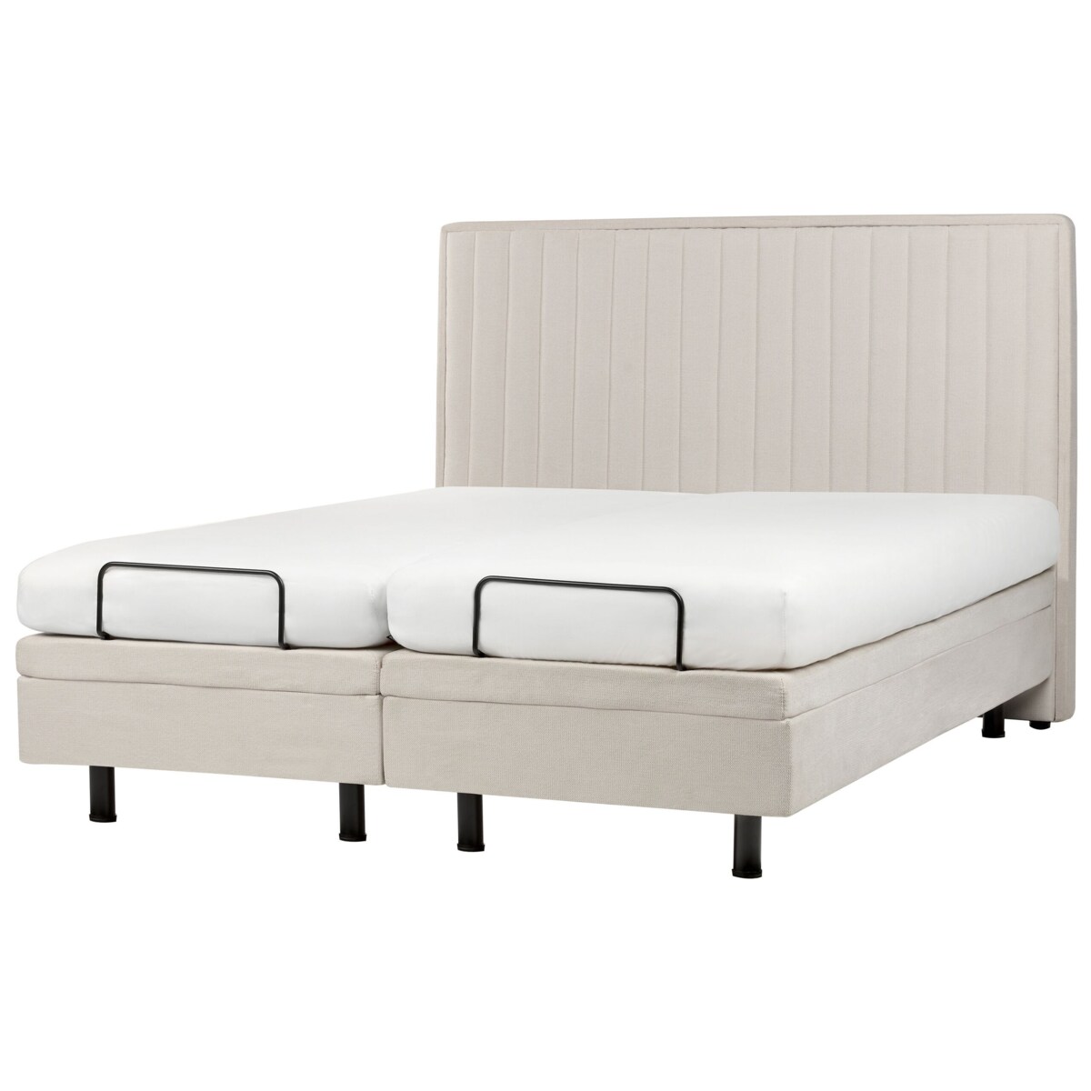 Łóżko regulowane tapicerowane 160 x 200 cm beżowe DUKE II