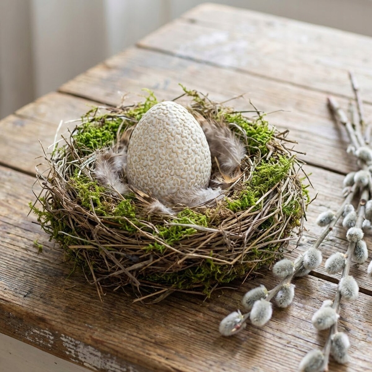 FIGURKA WIELKANOCNA JAJKO JAJO BIAŁA NA WIELKANOC PREZENT ŚWIĄTECZNA 13cm