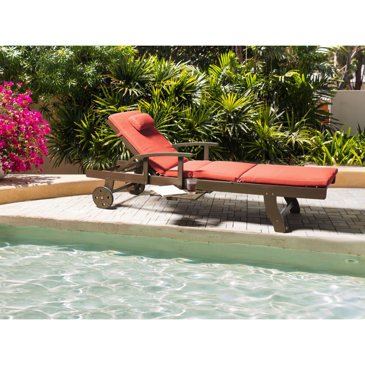 Poduszka na krzesło ogrodowe TOSCANA/JAVA/AMANTEA PREMIUM 188 x 59 cm Czerwony