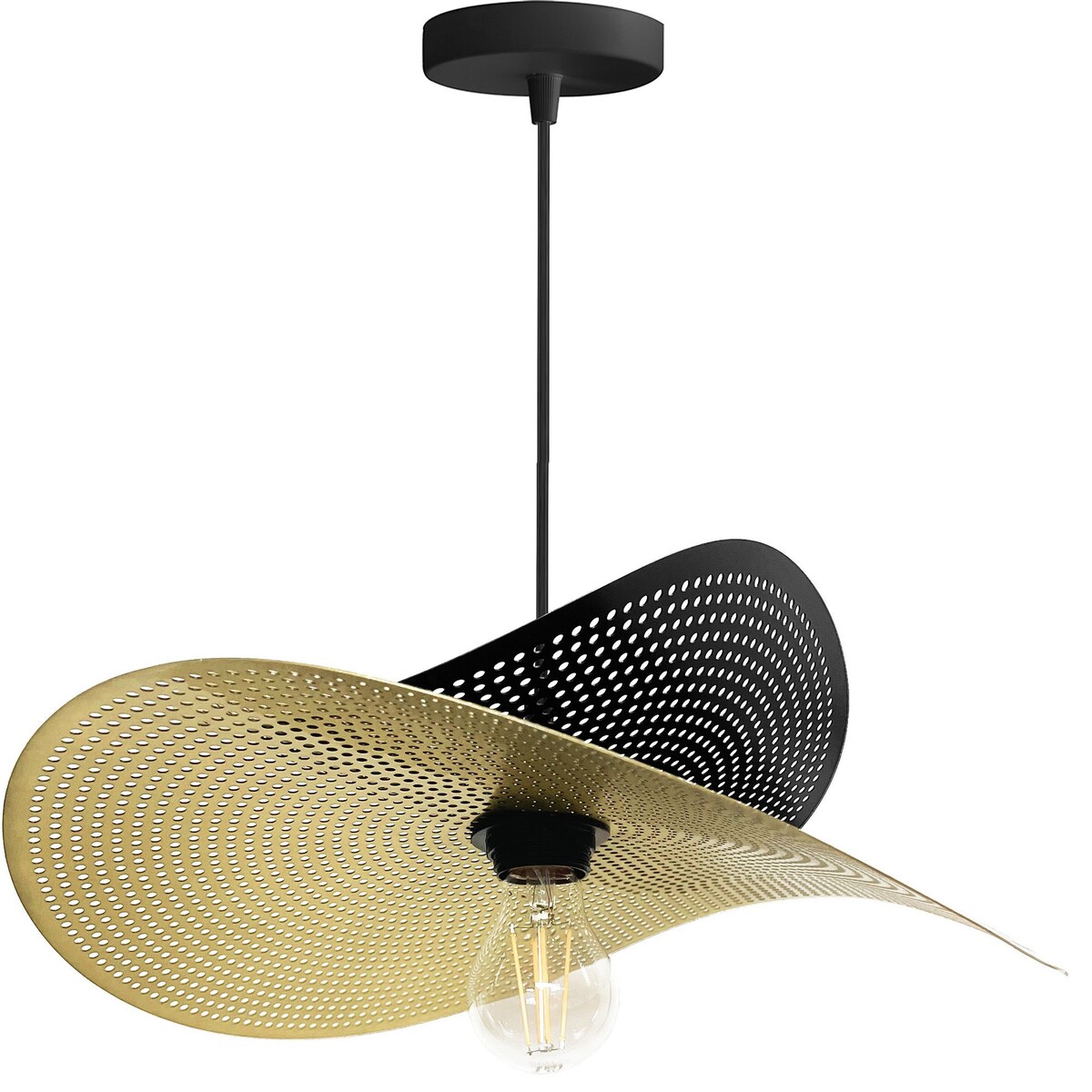 Lampa Sufitowa Wisząca App1471-1Cp Czarny Złoty, Metal