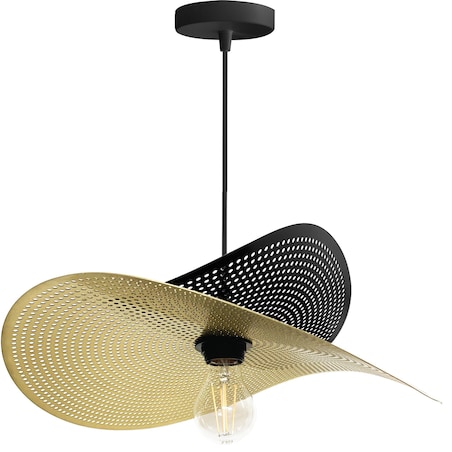 Lampa Sufitowa Wisząca App1471-1Cp Czarny Złoty, Metal