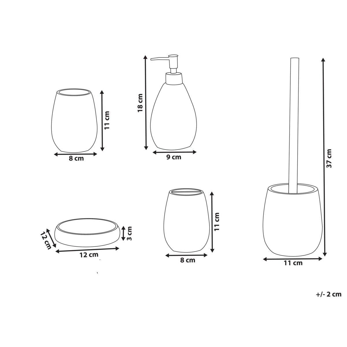 Zestaw akcesoriów łazienkowych 5 elementów QUILA Jasnobeżowy